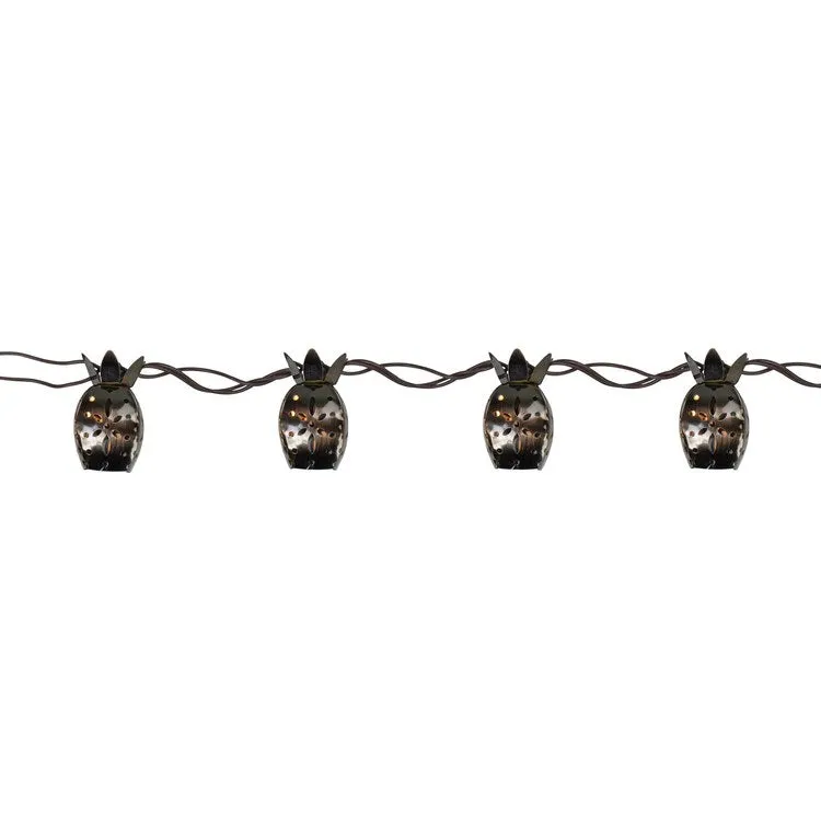 10-Count Pineapple Novelty Christmas Light Set with 7.5' Brown Wire