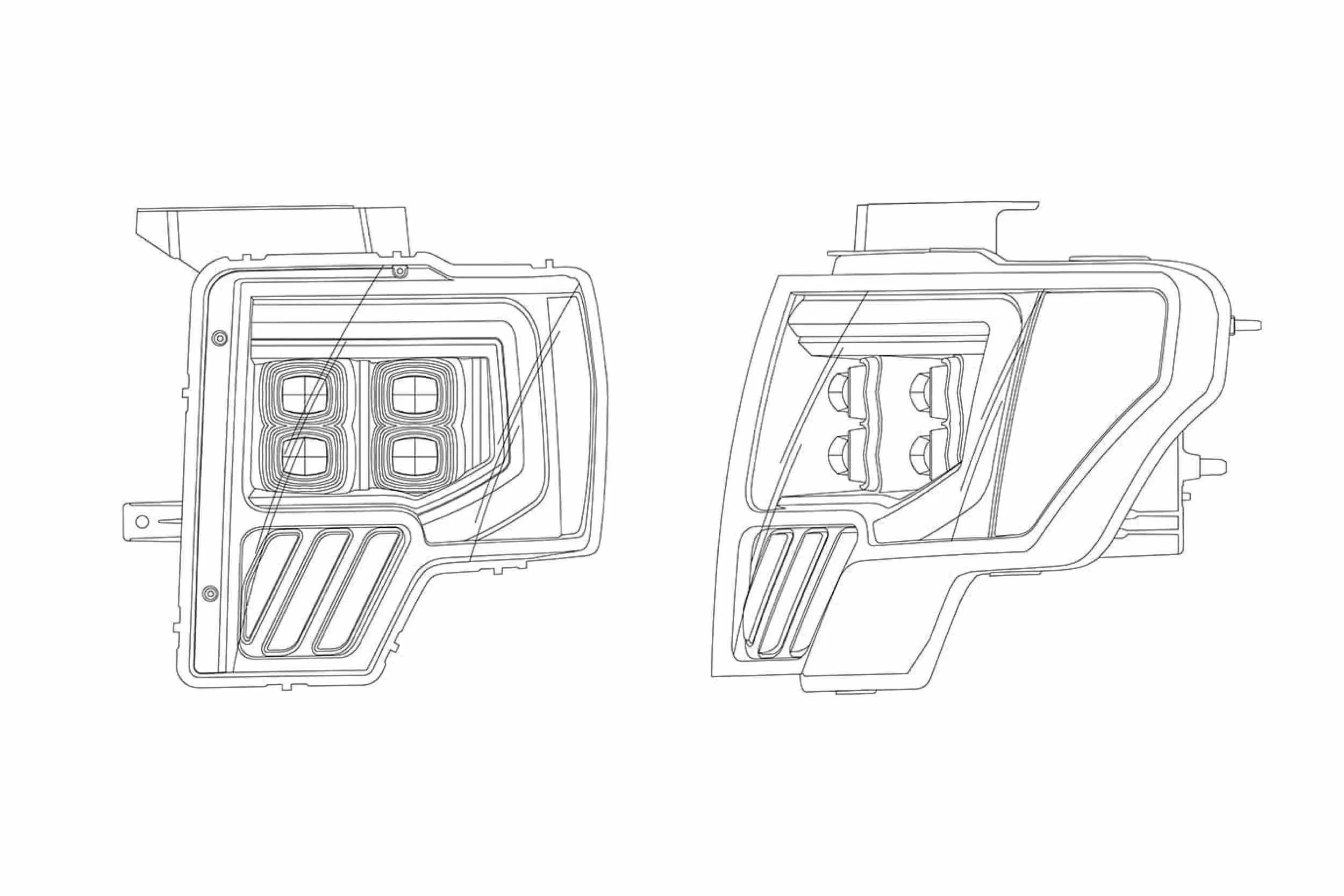 ARex Nova LED Headlights: Ford F150 (09-14) - Black (Set)