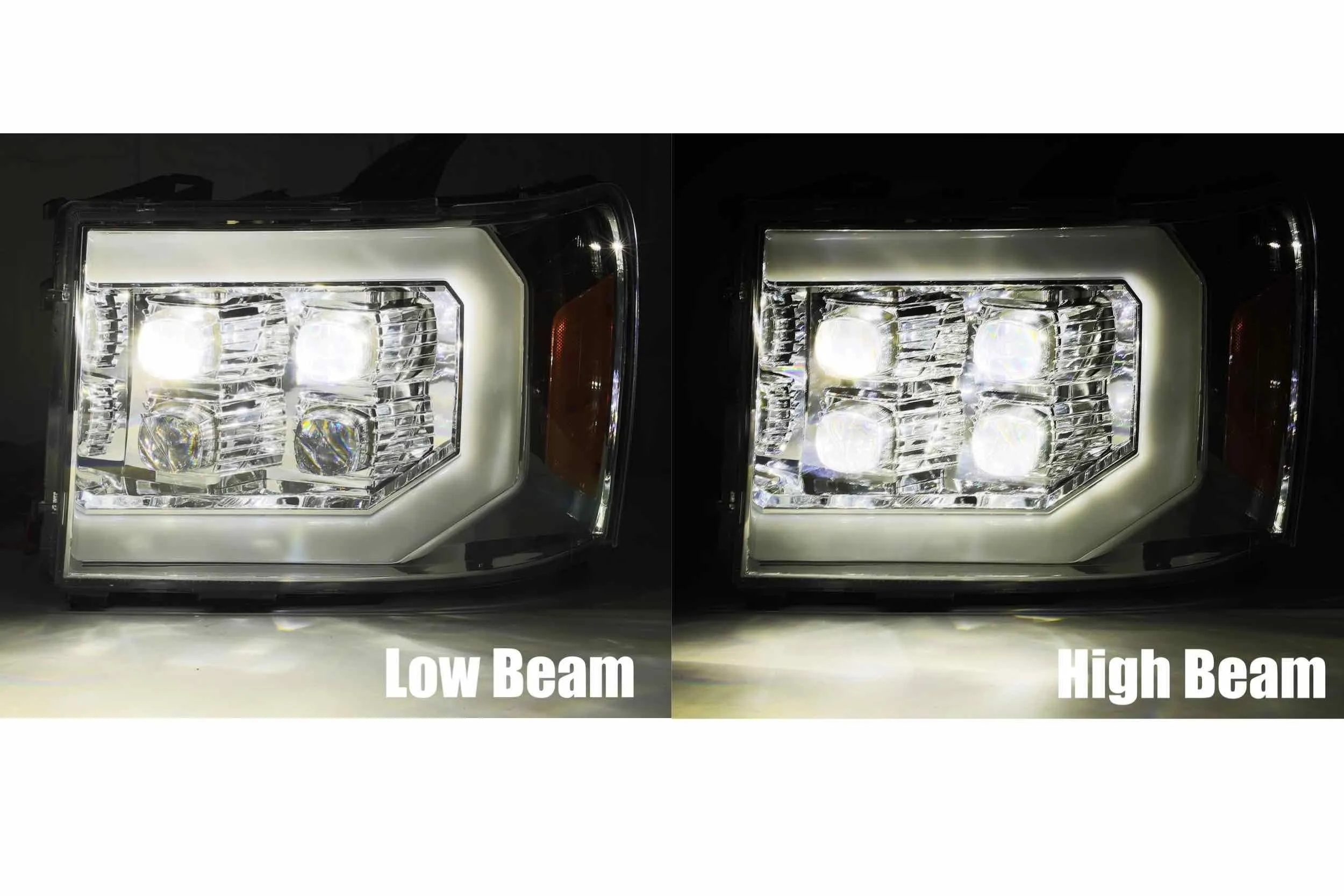 ARex Nova LED Headlights: GMC Sierra (07-13) - Jet Black (Set)