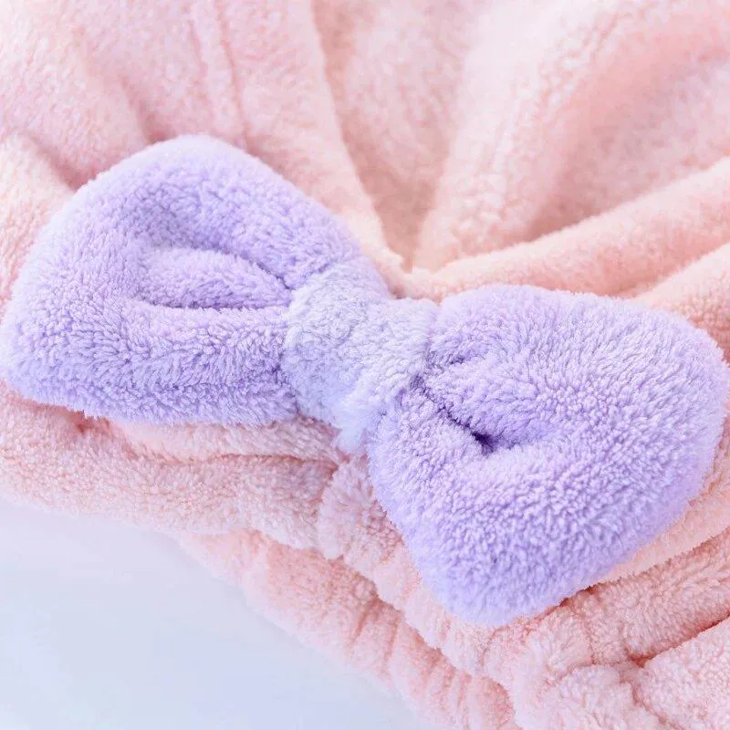 Hair Towel Absorbent Dry Cap - PURPLE
