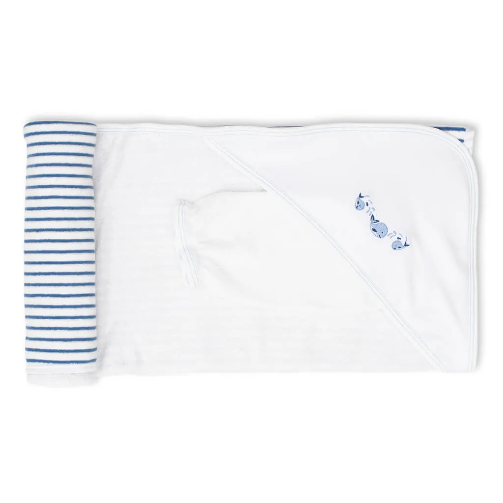 Kissy Kissy Hooded Towel Whale Wishes